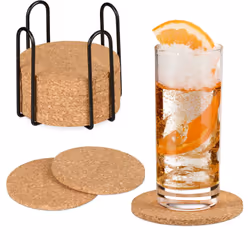 Ajoutez une touche naturelle à votre table avec ce lot de 16 sous-verres en liège. Les dessous de verre ronds sont parfaits p ...