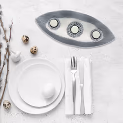 Porte-bougies avec plateau, 3 bougeoirs, sable, déco de table, salon, chambre, photophores, gris/blanc - Relaxdays