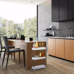 Relaxdays Meuble de rangement, 3 niveaux, H x L x P : env. 62 x 41,5 x 14,5 cm, pour salle bain et cuisine, blanc