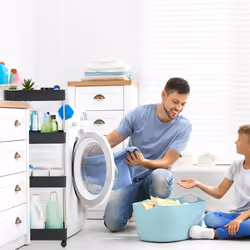 Relaxdays Meuble de rangement, 4 niveaux, acier inoxydable et plastique, 88x41,5x14,5 cm, cuisine & salle bain, noir