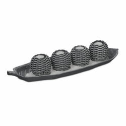 Relaxdays - Porte-bougies avec plateau, bougeoirs, 4 bougies chauffe-plat, décoration de table, salon, cuisine, gris/blanc