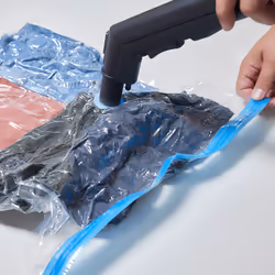 Sacs sous vide, lot de 8, housses de rangement, 3 tailles, vêtements & couvertures, à aspirer, transparent - Relaxdays