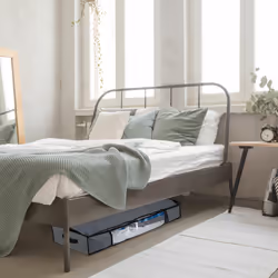 Sacs de rangement sous vide, lot de 2, HxLxP : 15x100x45 cm, vêtements, linge de lit, housses sous vide, gris - Relaxdays