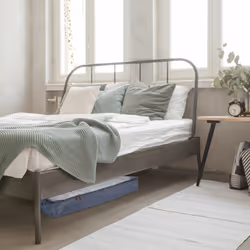 Housse de rangement, lot de 3, tissu, HxLxP: 14x100x45 cm, fenêtre de visualisation, gris - transparent - Relaxdays