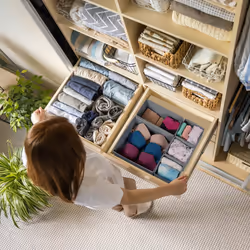 Organiseurs de tiroirs, 8 boîtes de rangement pour le dressing, 3 tailles, armoire & tiroirs, pliables, gris - Relaxdays