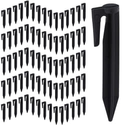 Piquets de fixation pour robot tondeuse, lot de 100, délimitations pour câble, plastique, crochets, noir - Relaxdays