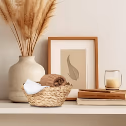Relaxdays - Lot de 3 corbeilles, jacinthe d'eau, pour salle de bain, salon & chambre, organiseurs, design tressé, nature