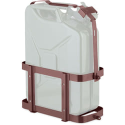 Relaxdays Support pour jerrycan, bidon 10 & 20 L essence, réserve carburant, verrouillable, voiture, moto, fer, marron