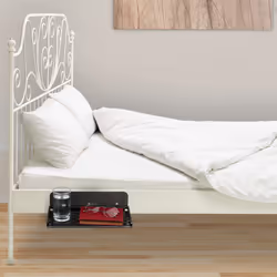 Tablette de lit, mini table de chevet à coller, couchage mezzanine, HxLxP: 8,5x30x15,5 cm, plastique, noir - Relaxdays