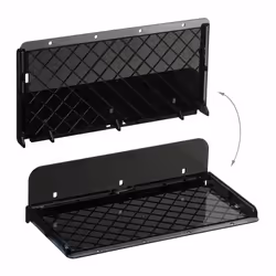 Tablette de lit, mini table de chevet à coller, couchage mezzanine, HxLxP: 8,5x30x15,5 cm, plastique, noir - Relaxdays - Vue supplémentaire 6