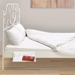 Tablette de lit, mini table de chevet à coller, couchage mezzanine, HxLxP: 8,5x30x15,5 cm, plastique, blanc - Relaxdays
