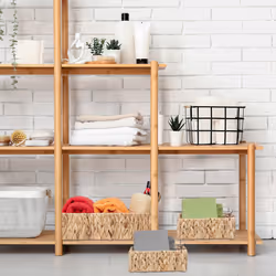 Relaxdays - 3 paniers de rangement, trois tailles différentes, aspect tressé, eichhornia, pour salle bain, natures