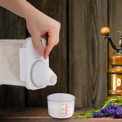 Boîte de rangement nourriture, verre doseur, couvercle hermétique, 2,3 l, croquettes, céréales, transparent - Relaxdays