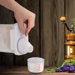 Boîte de rangement nourriture, verre doseur, couvercle hermétique, 1,8 l, croquettes, céréales, transparent - Relaxdays