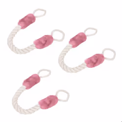 Relaxdays Butoir de porte lot de 3 anti-pincement sécurité enfants animaux cordes coton peluche beige/rose