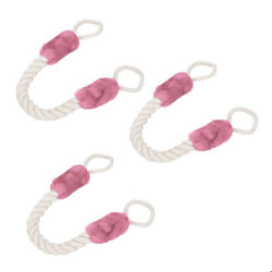 Relaxdays Butoir de porte lot de 3 anti-pincement sécurité enfants animaux cordes coton peluche beige/rose