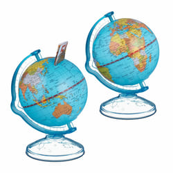 Relaxdays - Tirelire globe en lot de 2, pivotante, fente, accessoire enfant, monde, HxLxP: 16,5 x 14 x 13 cm, multicolore
