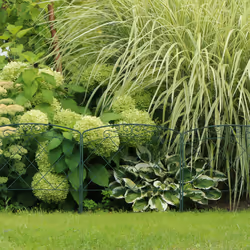 Bordure de jardin, 4 éléments, HxB : 60 x 62,5 cm chacun, accessoire jardin à emboîter, métal, vintage, vert - Relaxdays