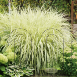 Clôture jardin en métal, 5 éléments avec ornements, h x l : 80 x 244,5 cm, éléments à planter, extérieur, noir - Relaxdays