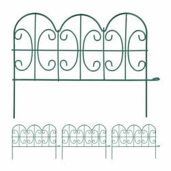 Bordure de jardin, lot 4 éléments, métal, HxL: 28x38,5 cm chacun, pour extérieur, à planter dans le sol, vert - Relaxdays