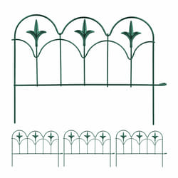 Bordure de jardin, lot de 4 éléments, métal, HxL: 28x38,5 cm chacun, extérieur, à planter dans le sol, vert - Relaxdays