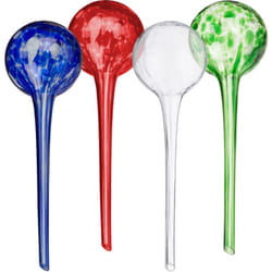 Bulle d'arrosage pour vos plantes, en lot pratique de 4, en verre, h x d : 30 x 9 cm, multicolore - Relaxdays
