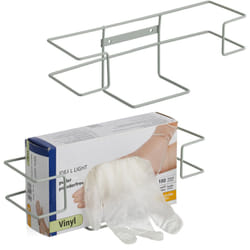 Relaxdays - distributeur de gants, lot de 2, pour boîtes de gants jetables, support mural, 9,5 x 28 x 9,5 cm, métal, gris