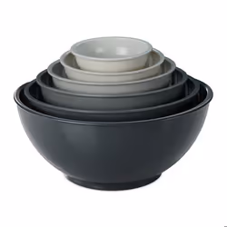 Relaxdays Saladier set de 6 pièces bols pour cuisiner et pâtisser tailles variées plastique gris
