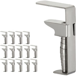 Relaxdays - Pinces pour nappe, lot de 15, clips réglables pour table épaisse, acier inoxydable, jusqu'à 4 cm, argenté