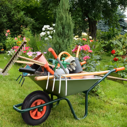 Relaxdays - Roue de brouette 3.50-6, lot de 2, caoutchouc, jante en plastique, pour chariot, jusqu'à 100 kg, noir - rouge