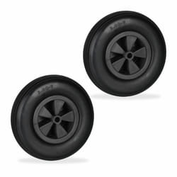 Relaxdays - Roue de brouette 3.50-6, lot de 2, caoutchouc, jante en plastique, pour chariot, jusqu'à 100 kg, noir
