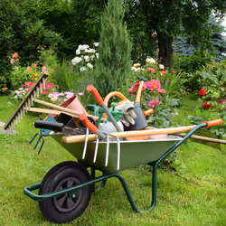 Relaxdays - Roue de brouette 3.50-6, lot de 2, caoutchouc, jante en plastique, pour chariot, jusqu'à 100 kg, noir