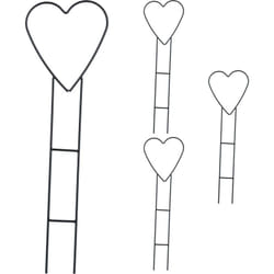 Relaxdays Tuteur à plantes, en lot pratique de 4, en métal, design romantique, H x L : 48 x 14,5 cm, noir