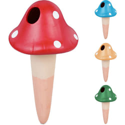 Arrosage en terre cuite, lot de 4, pour plantes, 110 ml chacun, en forme de champignon, multicolore - Relaxdays