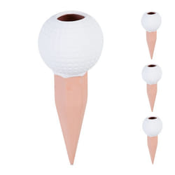 Relaxdays Arrosage en terre cuite design sportif lot de 4 pour bouteilles PET 15 l en céramique blanc et marron