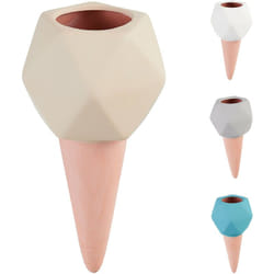 Arrosage en terre cuite, lot de 4, h x d : 18,5 x 9 cm, intérieur (chambre) et extérieur (balcon), multicolore - Relaxdays