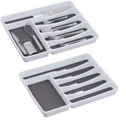 Ces 2 range-couverts composés de 6 compartiments caoutchoutés chacun sont les accessoires de cuisineparfaits pour organiser e ...