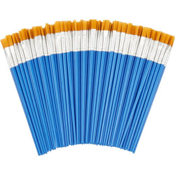 Relaxdays - Lot de 100 pinceaux, pour peinture acrylique, à l'huile et à l'eau, loisirs, école, poils en nylon, coloré