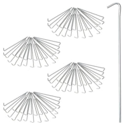 Relaxdays - Lot de 100 piquets de fixation, sardines pour tentes, camping, etc, sols mous & moyens, acier, 22 cm, argenté