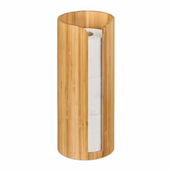 Relaxdays - Porte-papier de toilette autonome, en bambou, pour 3 rouleaux, Rangement wc, h x d, 33,5 x 14,5 cm, nature