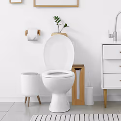 Relaxdays - Lot avec support à papier toilette, bambou, 4 rouleaux, à fixer au mur & compartiment non fixe, nature