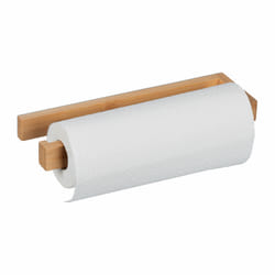 Relaxdays - Support mural pour essuie-tout, accessoire en bambou pour la cuisine, sans perçage, HxLxP : 3x31x9 cm, nature