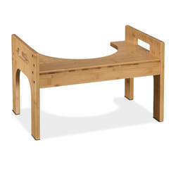 Tabouret de salle de bain, en bambou, défécation optimale, h x l x p : 28,5 x 45,5 x 28,5 cm, nature - Relaxdays