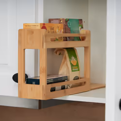 Relaxdays - tagère à épices, 2 niveaux, rangement condiments, 21,5 x 30,5 x 10,5 cm, extensible, bambou, nature