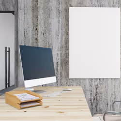 Relaxdays - Lot de 2 range-documents, en bambou, format A4, supports empilables, pour bureau, nature