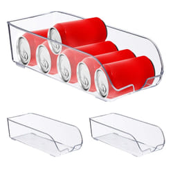 Rangement frigo, lot de 3, organisateur cuisine, aliments, HLP 10 x 16 x 35 cm, boîte avec poignée, bac, transparent