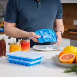 Relaxdays 4052025486457 moule à glace pour batonnet 3 pièce(s) Bleu, Transparent