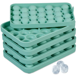 Relaxdays - Bac à 25 glaçons, en lot de 4, silicone réutilisable, diamètre de chaque compartiment : 2,5 cm, turquoise