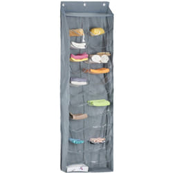Relaxdays - tagère de rangement, à suspendre au mur ou à la porte, pour la salle de bain, gris et transparent