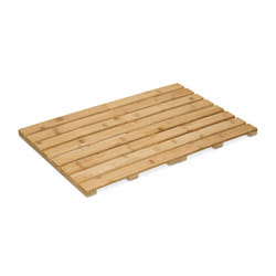 Relaxdays tapis de bain en bambou, 60x40 cm, caillebotis pour sauna, douche, piscine, antidérapant, pliable, nature